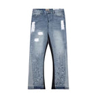 "Painted" Flared Denim